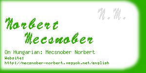 norbert mecsnober business card